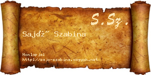 Sajó Szabina névjegykártya