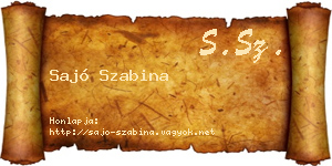 Sajó Szabina névjegykártya